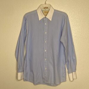 Sovereign Code Men’s Striped Light Blue Dress Shirt Size S